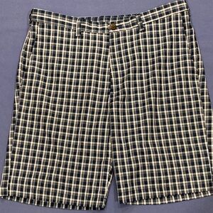 Men's Cool 18 Pro Blue and White Checkered Shorts 34 Expandable